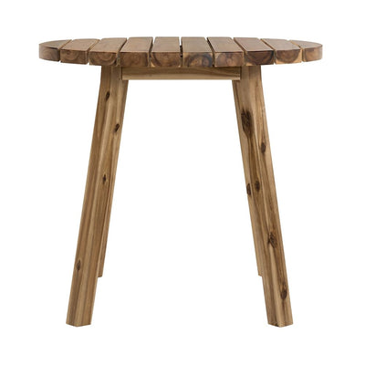 Round Dining Table, Solid Wood - Natural Brown