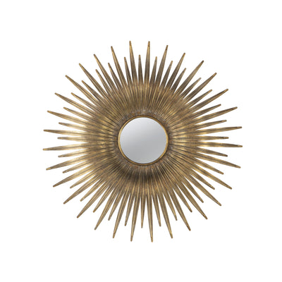 Retro Design Sunburst Metal Wall Mirror Decorative Mirror For A Bedroom, Dressing Room, Hallway Or Living Space - Gold