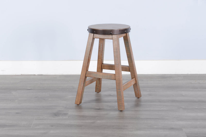 San Diego - 24"H Stool, Wood Seat - Dark Brown