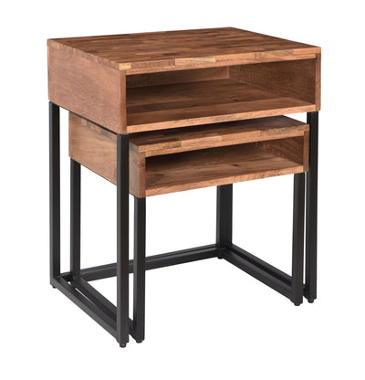 Carlin - Nesting Tables (Set of 2) - Baker’s Natural / Black