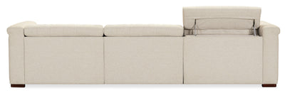 Savion - Deux 3 Seat Sofa With Two Power Recliners And Three Power Headrests - Beige