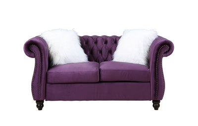 Thotton - Loveseat - Purple Velvet - Grand Furniture GA