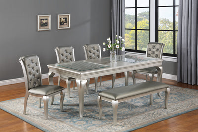 Caldwell - Dining Table (18 Leaf) - Silver - Grand Furniture GA