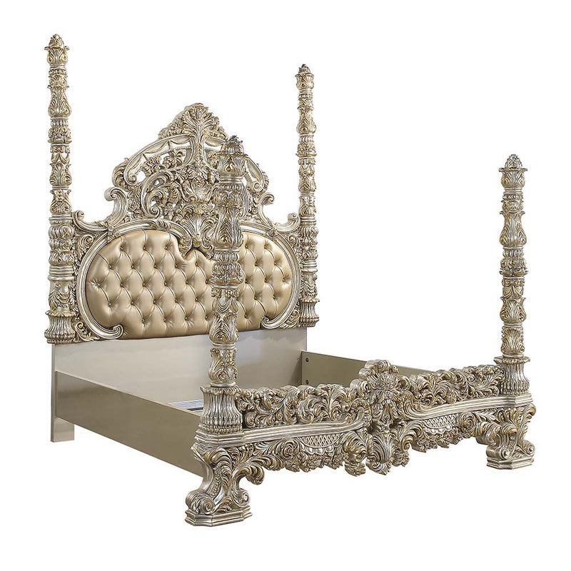 Danae - Eastern King Bed - PU, Champagne & Gold Finish - Grand Furniture GA