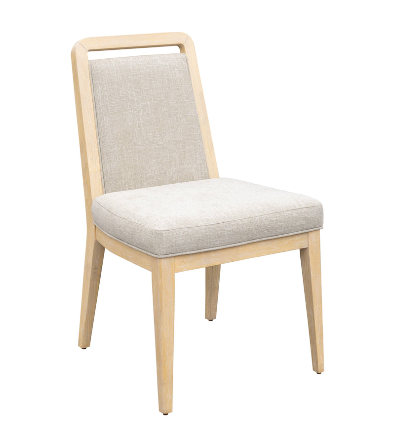 Damone - Dining Chair - Cerused White Oak / Beige