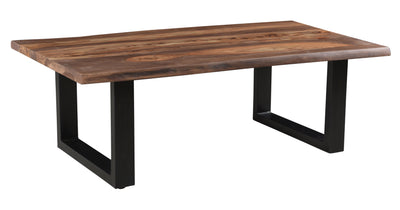 Brownstone II - Table With Natural Live Edge Top And Metal Base