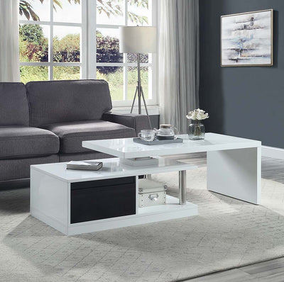 Buck II - Coffee Table - White & Black High Gloss Finish - Grand Furniture GA