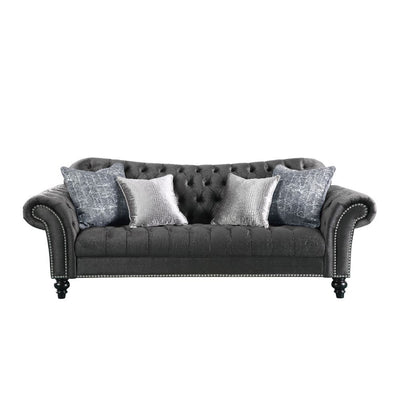 Gaura - Sofa - Dark Gray Velvet - Grand Furniture GA