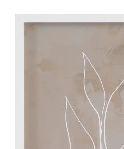 Leaf Line Art - II Framed Print - Light Brown