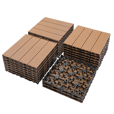 Plastic Interlocking Deck Tiles, Patio Flooring Outdoor Waterproof All Weather Use For Garden Poolside Front / Back Yard