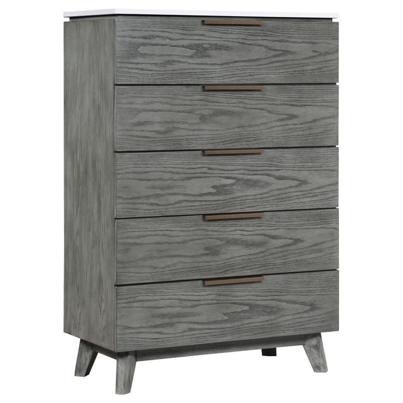 Nathan - 5-Drawer Bedroom Chest - Gray