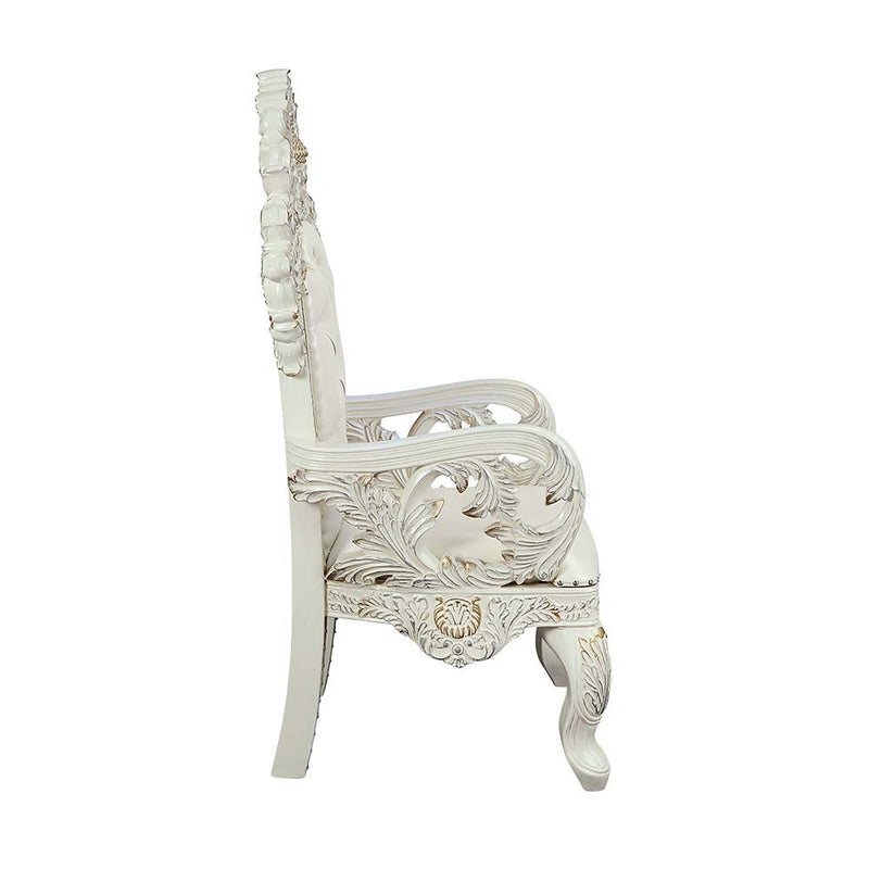 Adara - Dining Chair (Set of 2) - White PU & Antique White Finish - Grand Furniture GA