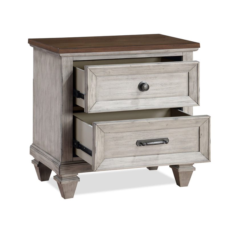 Mariana - Nightstand With USB - Vintage Creme