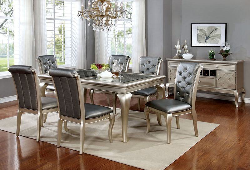 Amina - 6 Dining Table - Champagne - Grand Furniture GA