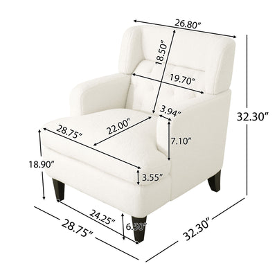 Upholstered Accent Chair Tufted Armchair For Living Room And Bedroom