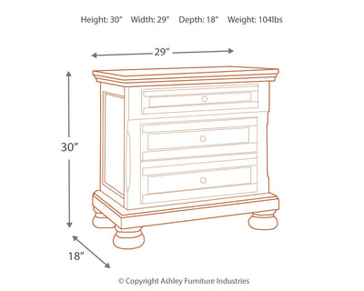 Flynnter - Medium Brown - Two Drawer Night Stand