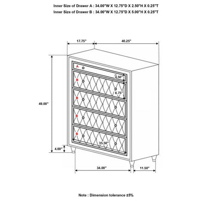 Antonella - 5-Drawer Bedroom Chest