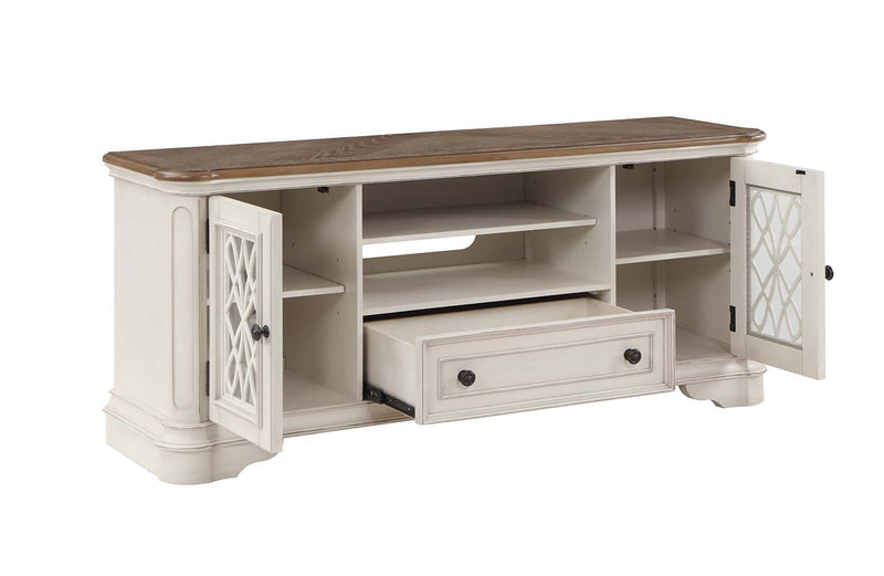 Florian - TV Stand - Oak & Antique White Finish - Grand Furniture GA