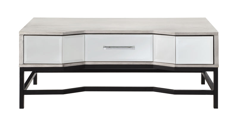 Gabby - One Drawer Cocktail Table - White / Black