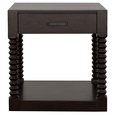 Meredith - 1-Drawer Rectangular Side End Table - Coffee Bean