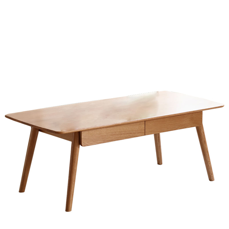 Low Table, Coffee Table With Storage Shelf - Natural