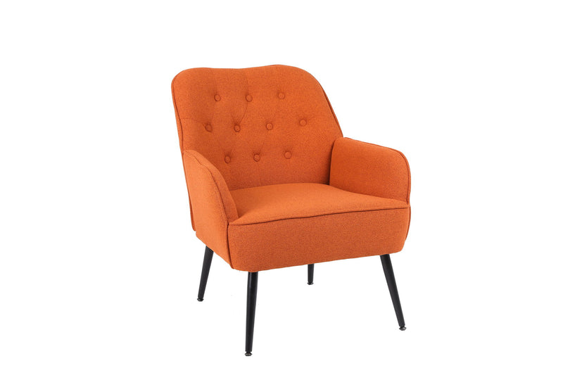 Modern Mid-Century Chair Linen Sherpa Armchair