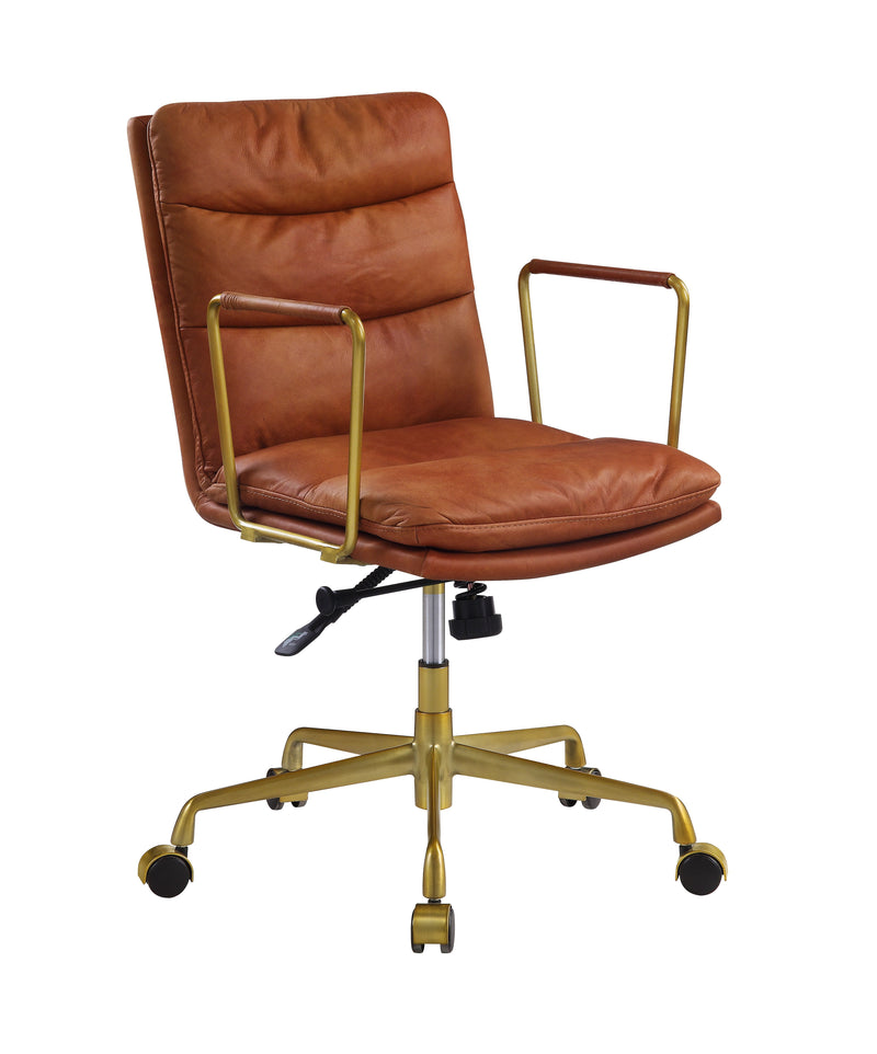 Dudley - Executive Office Chair - Rust Top Grain Leather - Grand Furniture GA