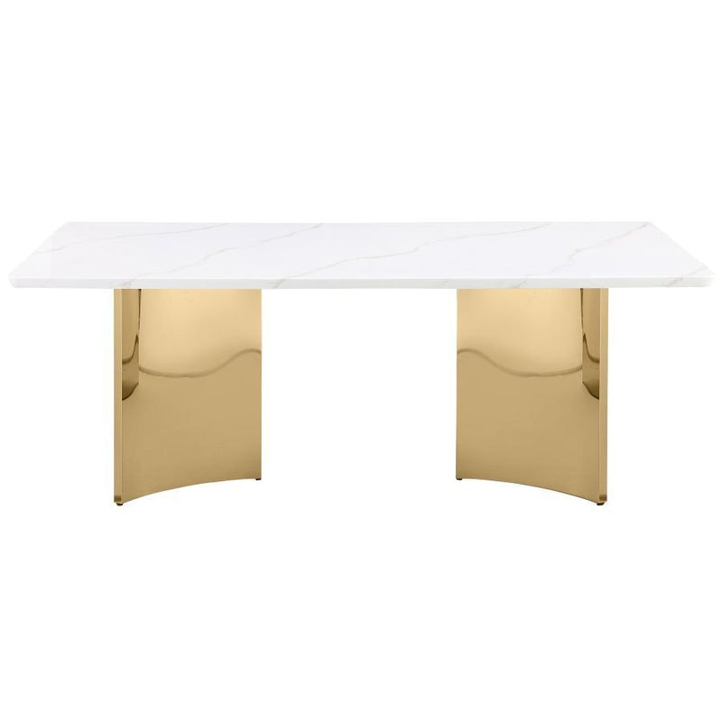 Galiano - Rectangular Stone Top Dining Table - White