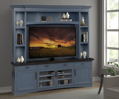 Americana Modern - TV Console with Hutch, Backpanel and LED Lights