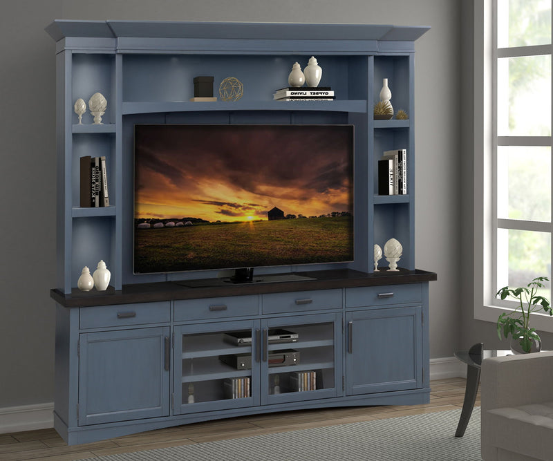 Americana Modern - TV Console with Hutch, Backpanel and LED Lights