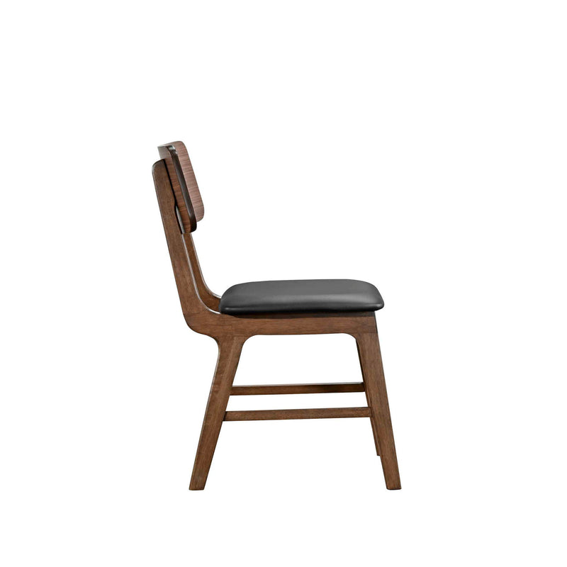 Thea - Wood Back Side Chair With Black Seat (Set of 2) - Walnut