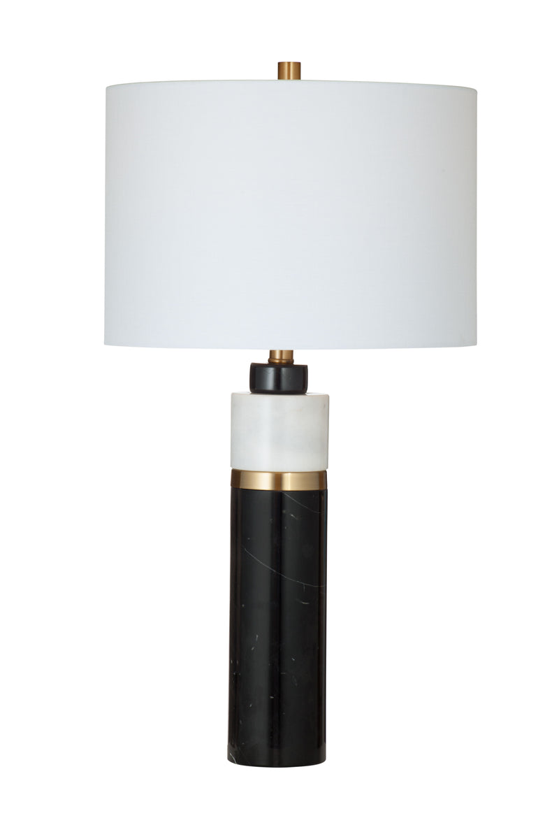 Gregory - Table Lamp - Black / White / Brass