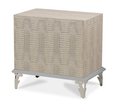 Hollywood Swank - Upholstered Nightstand - Crystal Croc