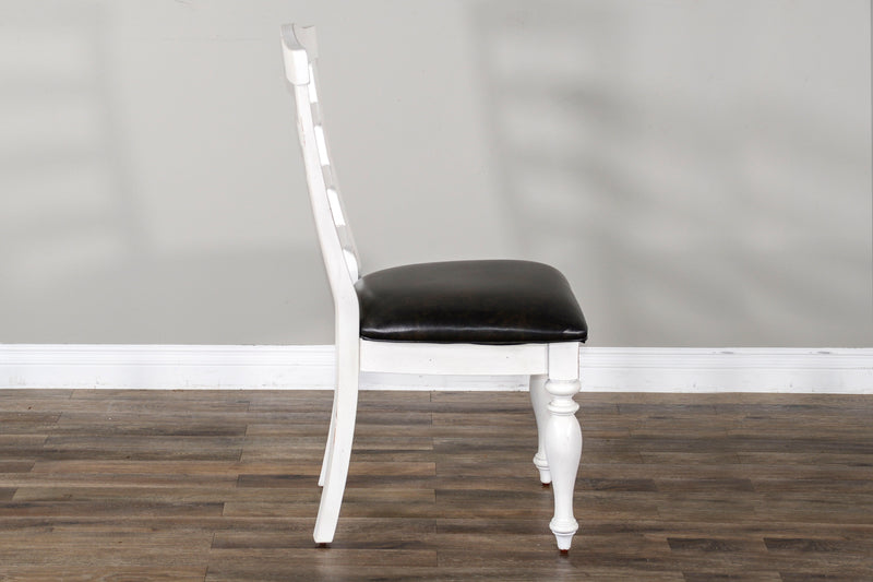 Carriage House - Ladderback Chair With Cushion Seat - White / Black