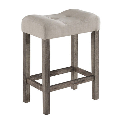 Lucian - Counter Height Pub Table With Tufted Linen Stools