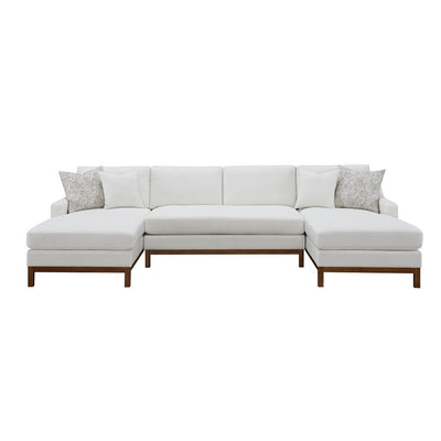 Valiant - Sectional Sofa - Ivory Chenille