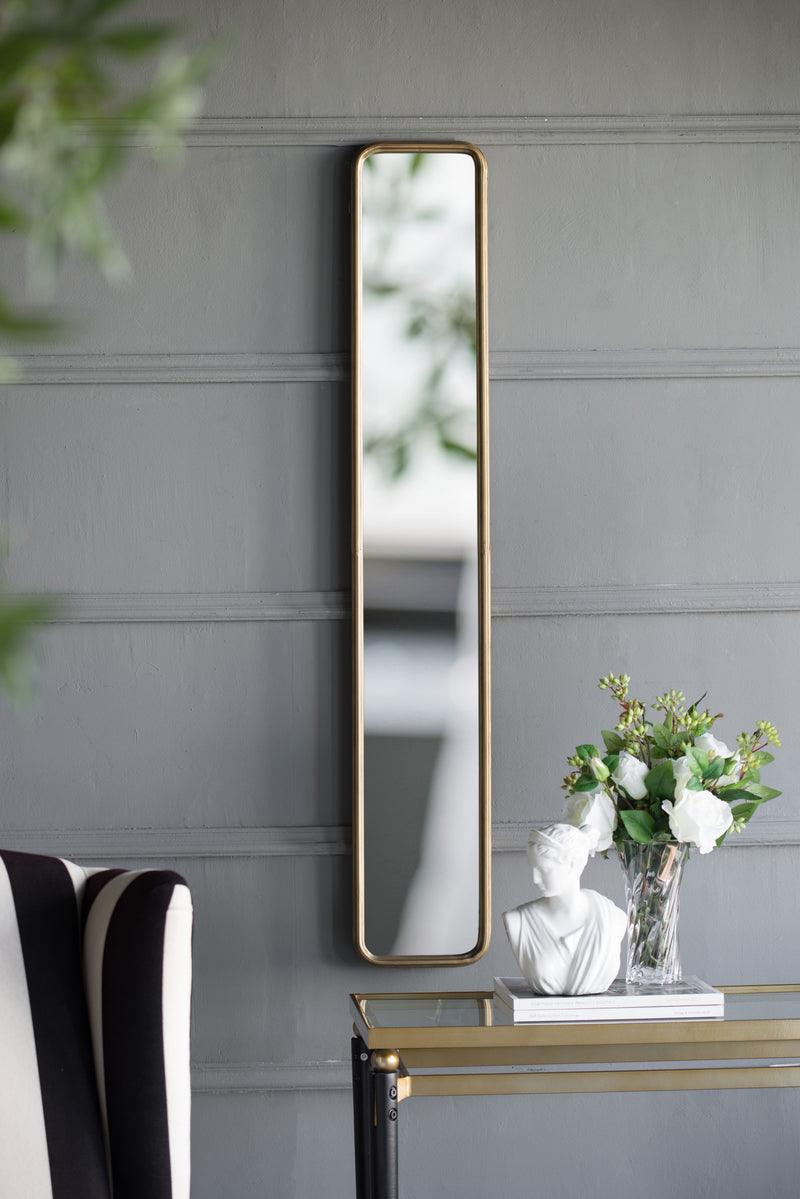 Full Length Mirror With Antique Metal Frame, Long Mirror For Hallway Living Room Bedroom Bathroom - Gold