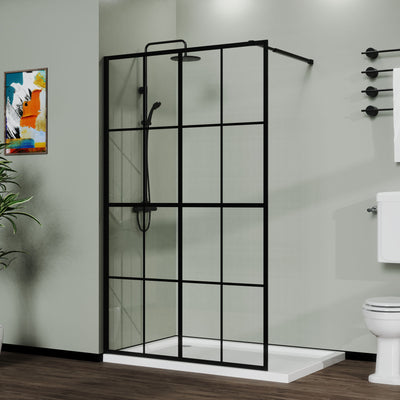 Shower Screen Walk In Wet Room - Black