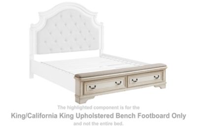 Realyn - Chipped White - K/CK UPH Bench Footboard