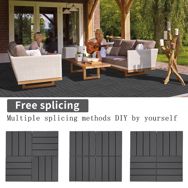 Plastic Interlocking Deck Tiles, Patio Flooring Outdoor Waterproof All Weather Use For Garden Poolside Front / Back Yard