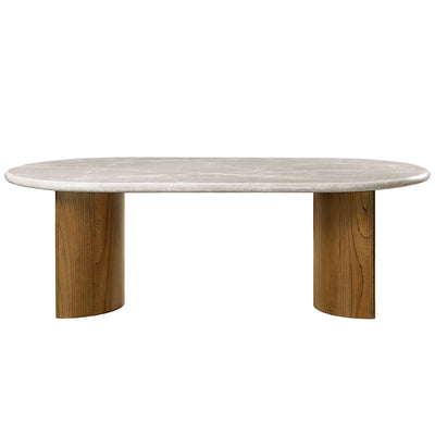 Darcy - Dining Table - Natural Marble Top & Dark Walnut Finish