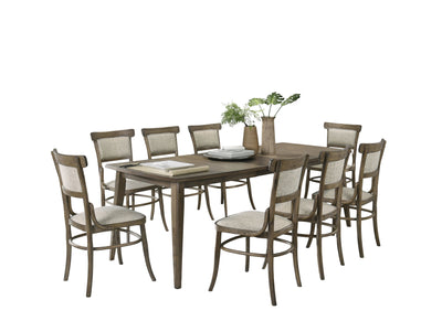 Bistro - Dining Table With Off White Fabric Dining Chairs