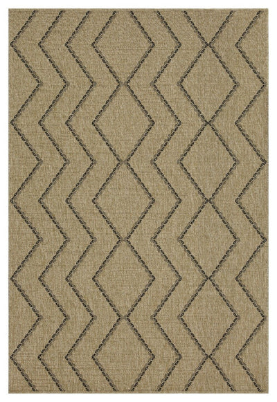 Earth - Indoor / Outdoor Polypropylene Area Rug - Jute / Black