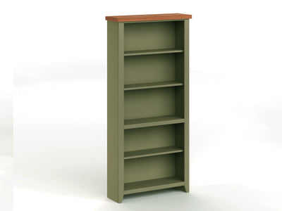 Vineyard - 72" High 5-Shelf Bookcase - Sage Green And Fruitwood