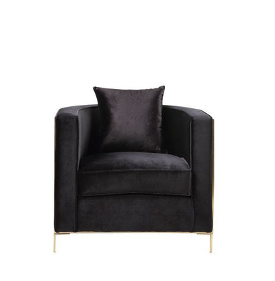 Fergal - Chair - Black Velvet & Gold Finish - Grand Furniture GA