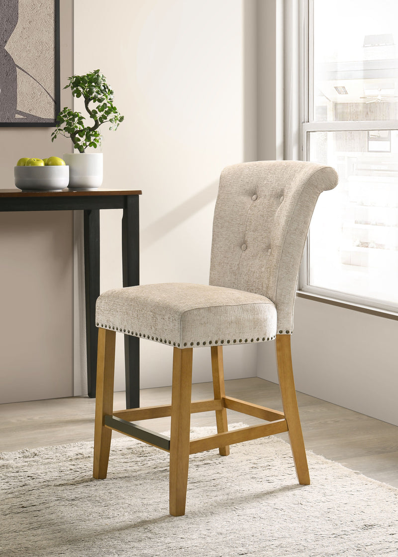 Auggie - 20.5" Fabric Counter Height Chair With Nailhead Trim