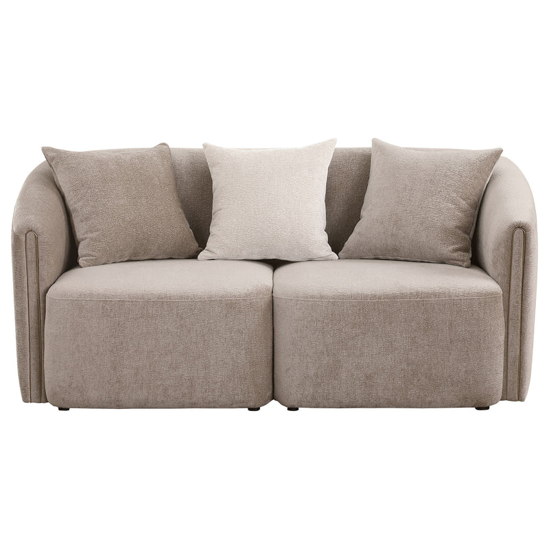 Townsend - Chenille Upholstered Rolled Arm Loveseat - Latte