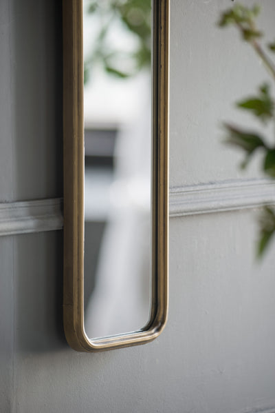 Full Length Mirror With Antique Metal Frame, Long Mirror For Hallway Living Room Bedroom Bathroom - Gold