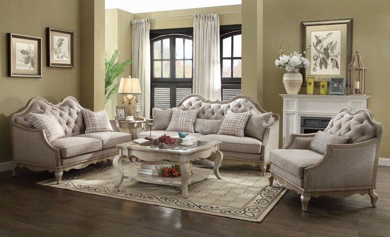 Chelmsford - Sofa - Beige Fabric & Antique Taupe - Grand Furniture GA