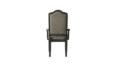 House - Beatrice Chair (Set of 2) - Two Tone Gray Fabric & Charcoal Finish - Grand Furniture GA